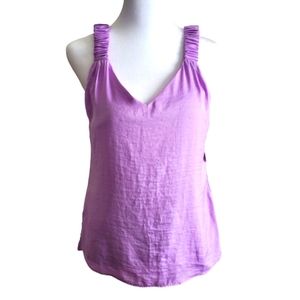 Slate Womens Satin Purple Lined Tank Top Size S